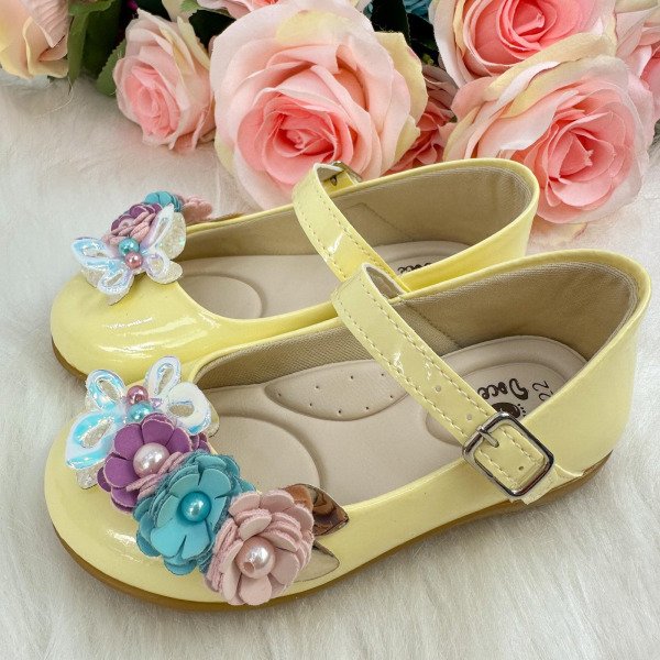 Sapatilha Doce Pe Juju Jardim Encantado Amarela