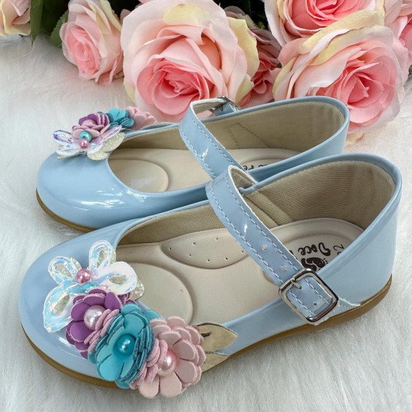 Sapatilha Doce Pe Juju Jardim Encantado Azul Bebe
