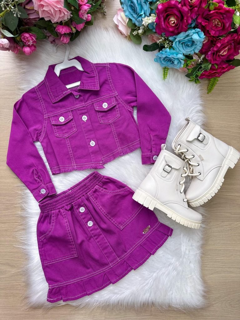 Conjunto Blogueirinha Inverno Mavi Jeans Violeta