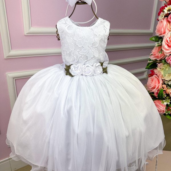 Vestido Juvenil Vila Lele Ivete Branco