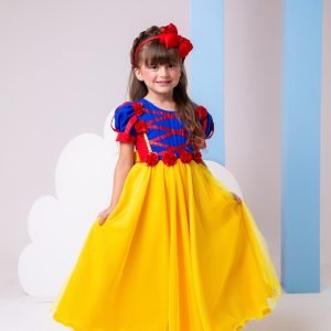 Vestido Bella Child/Fantasia Longa Branca de Neve