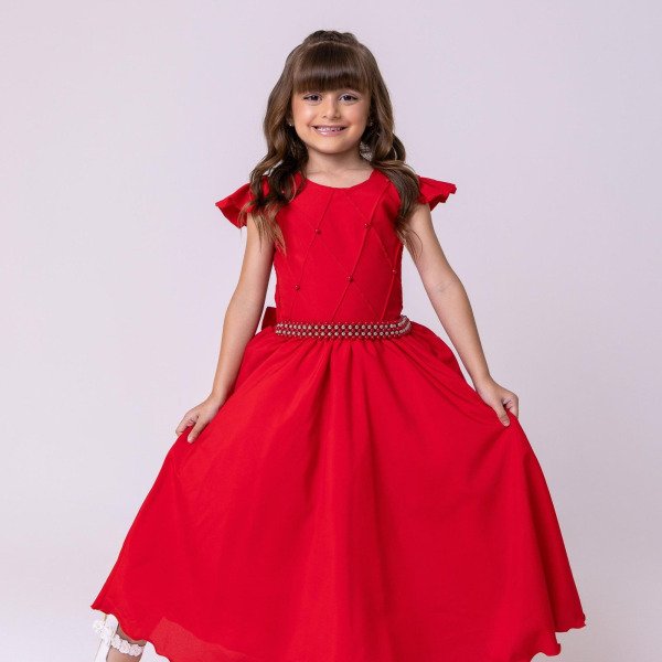 Vestido Ysa Kids Ariane Longo Vermelho