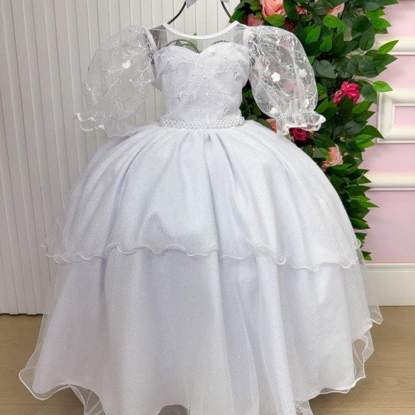 Vestido Bella Child Longo Eva Branco
