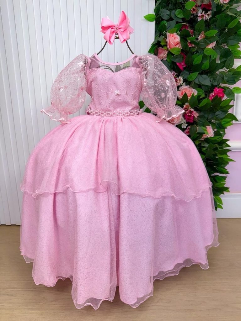 Vestido Bella Child Longo Eva Rosa Bebe