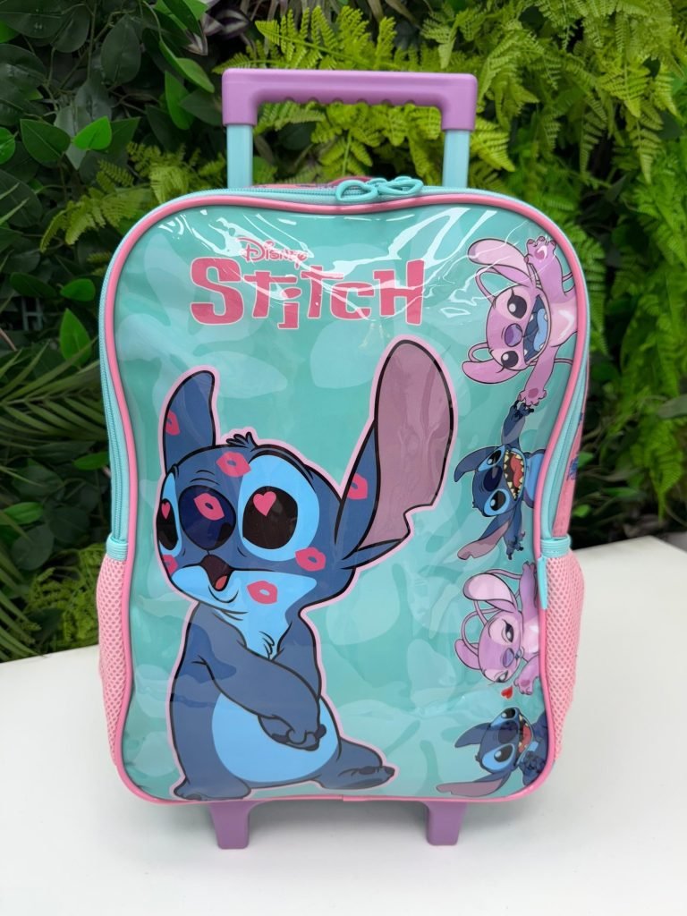 Mochila Rodinha Stitch e Angel
